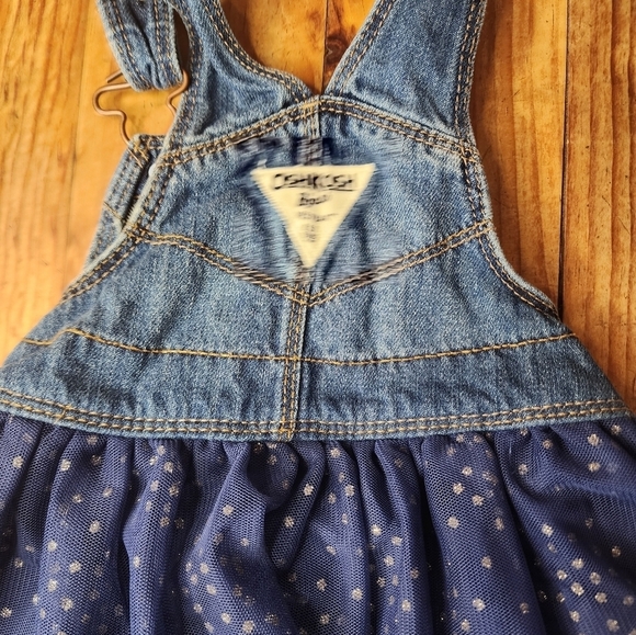 OshKosh B'Gosh Sparkle Jean Overalls Size 3-6 Months - Picture 3 of 5